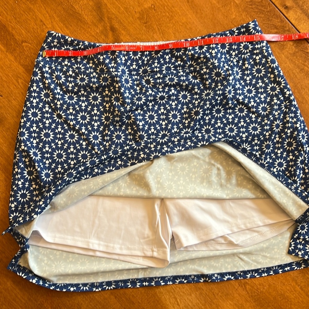 Blue and white skort